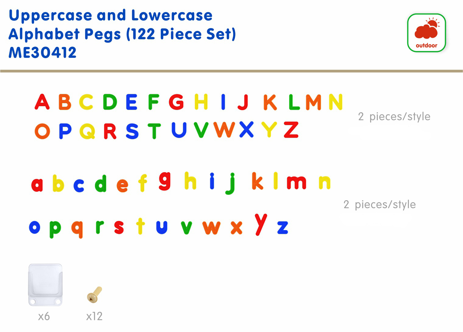 STEM WALL Upper and Lower-Case Alphabet Letters (120 Piece Set)